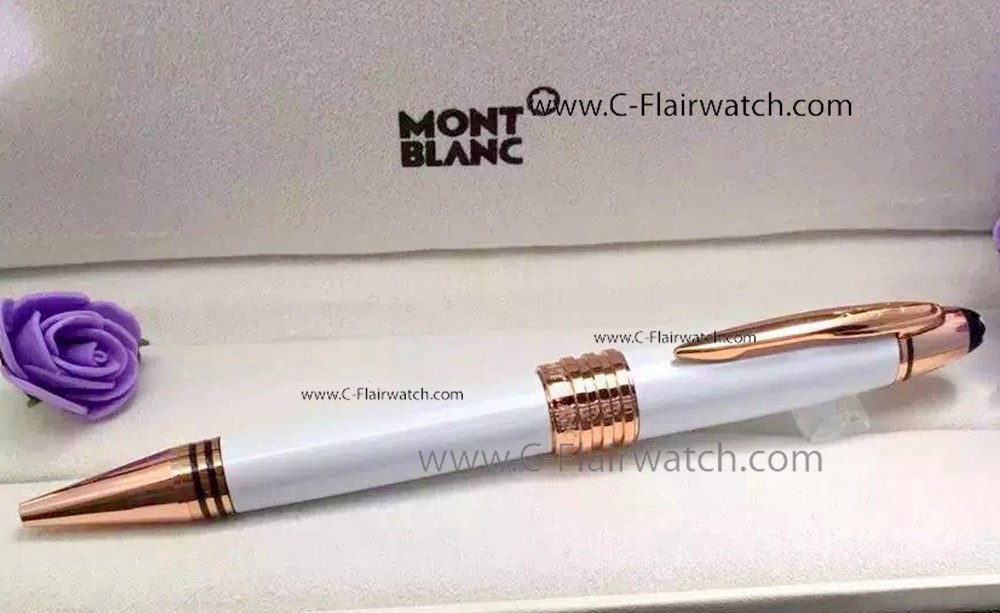 Fake Mont Blanc Meisterstuck JFK Rose Gold Clip Ballpoint Pen